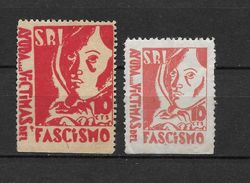 LOTE 2112B  ///  ( C245)  SRI, Ayuda A Las Víctimas Del Fascismo, 10c Y 10c, GG1544 Y GG1548 **MNH - Emisiones Nacionalistas