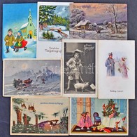 ** * 52 Db Régi Karácsonyi és újévi üdvözlőlap Fa Dobozban / 52 Pre-1945 Christmas And New Year Greeting Cards In A Wood - Non Classificati