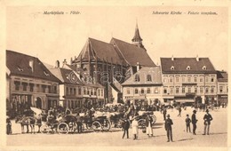 T2/T3 Brassó, Kronstadt, Brasov; Marktplatz, Schwarze Kirche / Fő Tér, Fekete Templom, Piac, Hesshaimer üzlete. H. Zeidn - Non Classificati