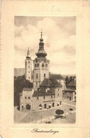 T2/T3 Besztercebánya, Banska Bystrica; Vártemplom, Gyógyszertár. Machold F. Kiadása / Castle Church, Pharmacy (EK) - Non Classificati