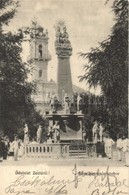 T2 Zenta, Senta; Szentháromság Szobor, Háttérben A Városháza. Kabos Ármin Kiadása / Trinity Statue, Town Hall - Non Classificati