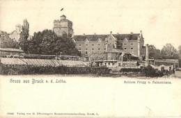 ** T2 Lajtabruck, Bruck An Der Leitha; Schloss Prugg Und Palmenhaus. H. Effenberger / Harrach (Prugg) Kastély, Pálmaház  - Non Classificati