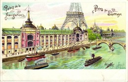 ** T1/T2 1900 Paris, Exposition Universelle, Palais De La Navigation / Palais Für Schifffahrt / Marine Palace, Litho - Non Classificati