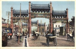 ** T2 Beijing, Peking; Eastern City. Wooden Arches, Rickshaw Carriages. Chinese Folklore - Non Classificati