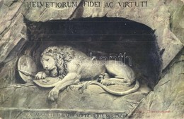 T2 Lucerne, Luzern; Löwendenkmal. Helvetiorum Fidei Ac Vituti / Lion Monument - Non Classificati