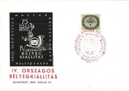 * T2 1946 IV. Országos Bélyegkiállítás. 75 éves A Magyar Bélyeg / Hungarian National Stamp Expo. So. Stpl - Non Classificati