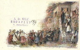 T2 1896 Aratási Jelenet Nógrádban, Ezredéves Országos Kiállítás / Harvest, Hungarian Folklore Art Postcard. Red 5 Kr. Ga - Non Classificati