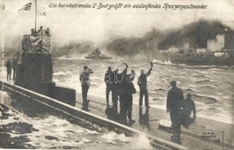 T2/T3 Ein Heimkehrendes U-boot (Unterseeboot) Grüßt Ein Auslaufendes Kreuergeschwader / WWI A Returning Submarine Greets - Non Classificati