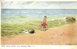 ** T2/T3 Huh! Schon Wieder Eine Deutsche Mine! / WWI Military Humour, German Mine On The Beach  S: Ad. Hoffmann (EK) - Non Classificati