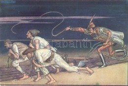 ** T2/T3 Nem! Nem! Soha! A Tót, Szerb és Román Paraszt Parasztok Ezer éves Boldogsága / Hungarian Irredenta Art Postcard - Non Classificati