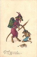 T2/T3 Grüss Vom Krampus! / Kutya ördög / Krampus Dog. H. H. I. W. Nr. 838. Art Postcard (EK) - Non Classificati