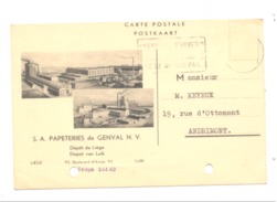 Carte Postale Pré Imprimée - SA Papeteries De Genval - 1944 (k) - Advertising