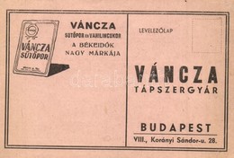 ** T2/T3 Váncza Tápszergyár Sütőpor és Vanilincukor Reklámja. Budapest VIII. Korányi Sándor Utca 28. / Hungarian Baking  - Non Classificati