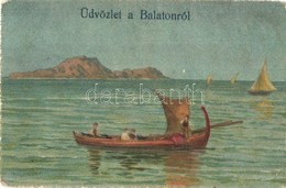 T2/T3 Üdvözlet A Balatonról Egy Olasz Képeslapon / Greeting From Lake Balaton On An Italian Postcard  (EK) - Non Classificati