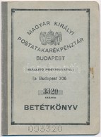 Budapest 1941-1943. 'Magyar Királyi Postatakarékpénztár' Budapesti 706. Fiókjának Betétkönyve, Bejegyzésekkel és Bélyegz - Non Classificati