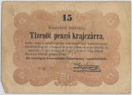 1849. 15kr 'Kossuth Bankó' 'RENDELETÉBŐL...' Után Kettőspont T:III 
Adamo G102 - Non Classificati