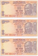 India 2010. 10R (3x) Sorszámkövetők T:I
India 2010. 10 Rupees (3x) Sequential Serials C:UNC - Non Classificati