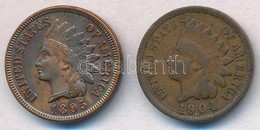 Amerikai Egyesült Államok 1895. 1c Br + 1904. 1c Br 'Indián Fej' T:1-,2-
USA 1895. 1 Cent Br + 1904. 1 Cent Br 'Indian H - Non Classificati