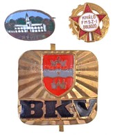 DN 'BKV' Aranyozott, Zománcozott Sapkajelvény + ~1960-1970. 'Kiváló FMSZ-i Dolgozó' Zománcozott, Aranyozott Jelvény + DN - Non Classificati