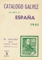 1 CATALOGO NORMAL DE LOS SELLOS DE CORREOS Y TELEGRAFOS DE ESPAÑA EMITIDOS DESDE 1850 A 1950. Manuel Gálvez. Madrid, 195 - Andere & Zonder Classificatie