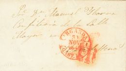 1 SOBRE 1849. ARGANDA DEL REY A ALCALA DE HENARES. Baeza ARGANDA / CAST. LA N. MAGNIFICA Y RARISIMA, ESPECIALMENTE CON E - ...-1850 Prephilately