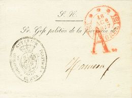 1 SOBRE 1847. VITORIA A ZAMORA. Baeza *** / VITORIA Y Marca "As", En Rojo De Vitoria (P.E.34) Edición 2004. MAGNIFICA Y  - ...-1850 Prephilately