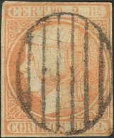 1 º 14 2 Reales Naranja Intenso (leve Puntito Claro En La Esquina Inferior Derecha). Matasello PARRILA, Muy Limpia Y Cen - Otros & Sin Clasificación