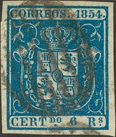 1 º 27 6 Reales Azul. MAGNIFICO. Cert. GRAUS. (Edifil 2018: 450€) - Otros & Sin Clasificación