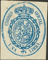 1 (*) 38P 1 Libra Azul Sobre Blanco. ENSAYO DE COLOR. MAGNIFICO. (Gálvez 120) - Other & Unclassified