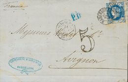 1 SOBRE 59 (1863ca). Conjunto De Seis Cartas Franqueadas Con El 12 Cuartos Azul De 1862 (destacan Una De Doble Porte Y O - Other & Unclassified