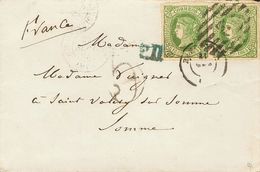 1 SOBRE 65(6) (1864ca). Conjunto De Cuatro Cartas Circuladas Con El 12 Cuartos Verde De BARCELONA A FRANCIA, Dos De Ella - Sonstige & Ohne Zuordnung