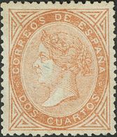 1 * 87 2 Cuartos Castaño. Excelente Centraje. MAGNIFICO Y RARO. Cert. GRAUS. - Autres & Non Classés