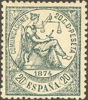 1 * 146 20 Cts. Verde. Excepcional Color. PIEZA DE LUJO. Cert. CEM. - Otros & Sin Clasificación