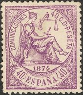 1 * 148 40 Cts Violeta. Excelente Centraje Y Color Intenso. MAGNIFICO. Cert. CEM. (Edifil 2018: 600€) - Other & Unclassified