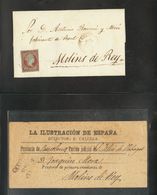1 SOBRE (1884ca). Tres Cartas Circuladas Entre 1884 Y 1941, Con Origen En MOLINS DE REY Y Muy Representativas De La Hist - Otros & Sin Clasificación