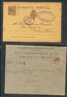1 SOBRE (1890ca). Dos Cartas Circuladas Entre 1890 Y 1895, Con Origen En PORT-BOU Y Muy Representativas De La Historia P - Sonstige & Ohne Zuordnung