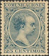 1 * 221 25 Cts Azul. Excepcional Centraje Y Color. PIEZA DE LUJO. Cert. COMEX. - Sonstige & Ohne Zuordnung