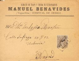 1 SOBRE 219 1898. 15 Cts Castaño. VEGUELLINA DE ORBIGO A MADRID. Matasello Cartería LEON / HOSPITAL DE ORBIGO. MAGNIFICA - Other & Unclassified