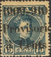 1 * 244 15 Cts Azul Negruzco. Sobrecarga 1909-910 / PROVISORIO / 5 CENTS. MAGNIFICO Y RARISIMO. - Other & Unclassified