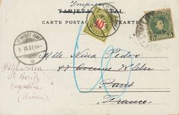 1 SOBRE 242 1902. 5 Cts Verde. Tarjeta Postal De BARCELONA A PARIS (FRANCIA), Reexpedida A SAINT MORITZ (SUIZA), Circula - Andere & Zonder Classificatie