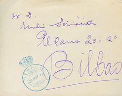 1 SOBRE 1913. MADRID A BILBAO. Marca De Franquicia SENADO / *, En Azul. MAGNIIFICA. - Sonstige & Ohne Zuordnung