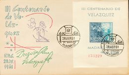 1 SOBRE 1344/47 1961. Conjunto De Hojas Bloque Del III Centenario De Velázquez En Sobres De Primer Día. MAGNIFICO. (Edif - Andere & Zonder Classificatie