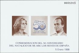 1 ** 15P Prueba De Lujo. 50º ANIVERSARIO NATALICIO DE S.S.M.M. MAGNIFICA. (Edifil 2018: 120€) - Otros & Sin Clasificación