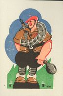 1 (*) Tarjeta Postal Ilustrada Con Caricatura REQUETE, De Teok. MAGNIFICA. - Nationalistische Uitgaves