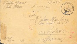 1 SOBRE 1941. FELDPOST Nº39887 (1ª Sección Ambulancias) A LA CORUÑA (carta Abierta Para Exposición). En El Frente FELDPO - Autres & Non Classés
