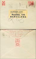 1 SOBRE 1937. 10 Cts Rojo S.R.I. Y 25 Cts Carmín PRO CULTURA 30 BRIGADA-BIS (ésta última Al Dorso). MADRID A BARCELONA.  - Viñetas De La Guerra Civil