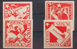 1 * Serie Completa. FEDERACION NACIONAL DE PIONERS. MAGNIFICA. (Guillamón 2399/02) - Spanish Civil War Labels