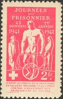 1 * 2 Francos Rosa. JOURNEES DU PRISONNIER. MAGNIFICA Y RARISIMA, NO CATALOGADA EN GUILLAMON. - Spanish Civil War Labels