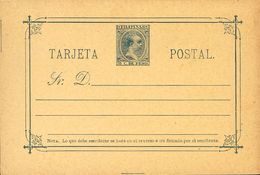 1 (*) EP8/9 2 Ctvos Carmín Y 3 Ctvos Azul Oscuro, Sobre Tarjetas Entero Postales. MAGNIFICAS. (Edifil 2018: 84€) - Other & Unclassified