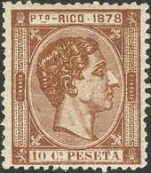 1 * 19 10 Cts Castaño Rojo. Color Intenso Y Excelente Centraje. MAGNIFICO Y MUY RARO. (Edifil 2018: 408€) - Other & Unclassified